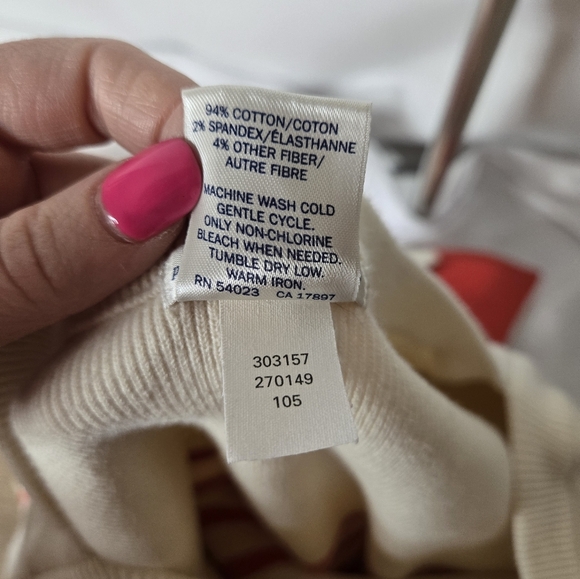 Old Navy Coastal Striped Sweater | Red & Cream | Button Detail | M - Picture 5 of 5